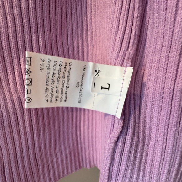 Lavender Ribbed Knit Cardigan - Picture 2 of 2